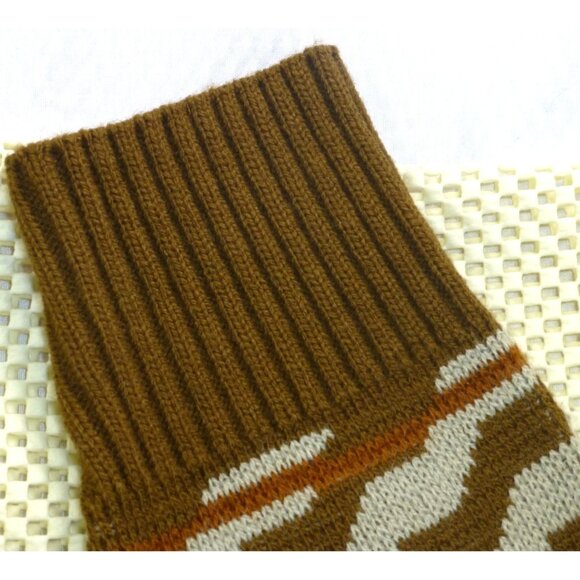 NWT VTG London Fog Mens XL Knit Sweater Brown Zigzag Pattern USA - Picture 9 of 13